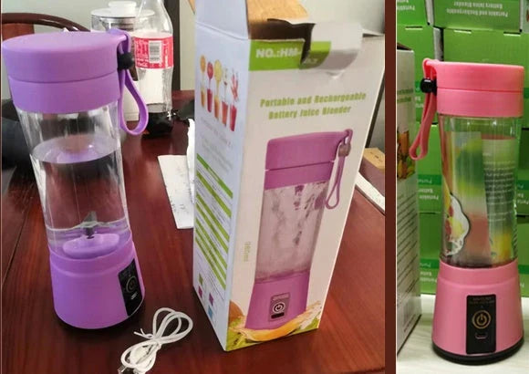 Portable smoothie blender with USB rechargeable battery, six-blade design, and automatic cleaning function for on-the-go healthy nutrition.