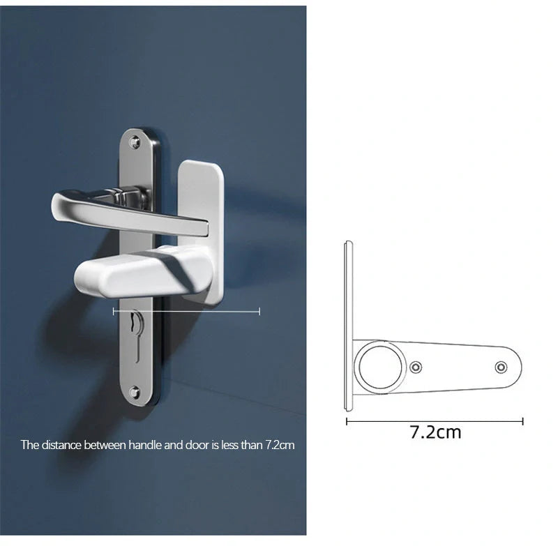 ABS child and pet safety door lever lock in apple white