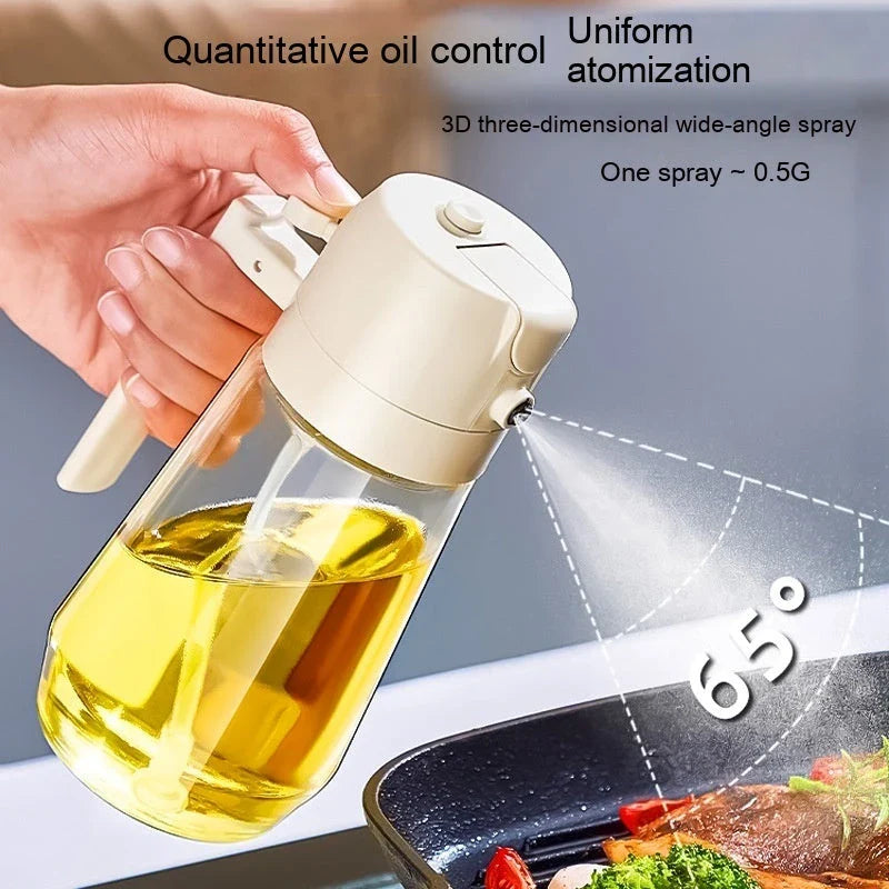 Versatile 470mL Olive Oil Sprayer with Dual Functionality - Spray or Pour for Cooking, Grilling, and More