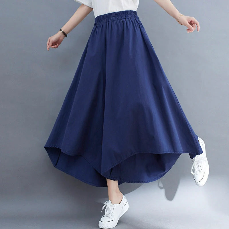 Stylish ladies' loose cropped trousers in various colours, including black, light green, blue, and apricot