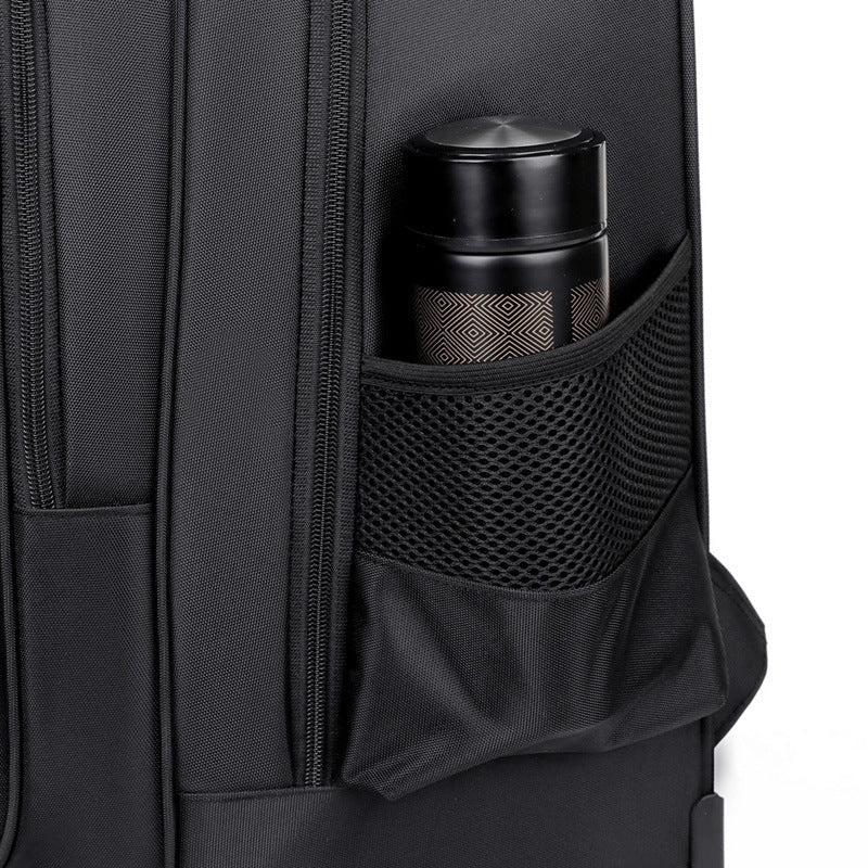Durable, waterproof trolley backpack with single-directional wheel for smooth mobility and ample storage space for British travellers