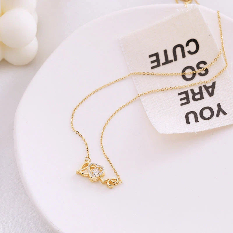 Titanium steel necklace with elegant clavicle chain design, a fashionable accessory for Valentine's Day