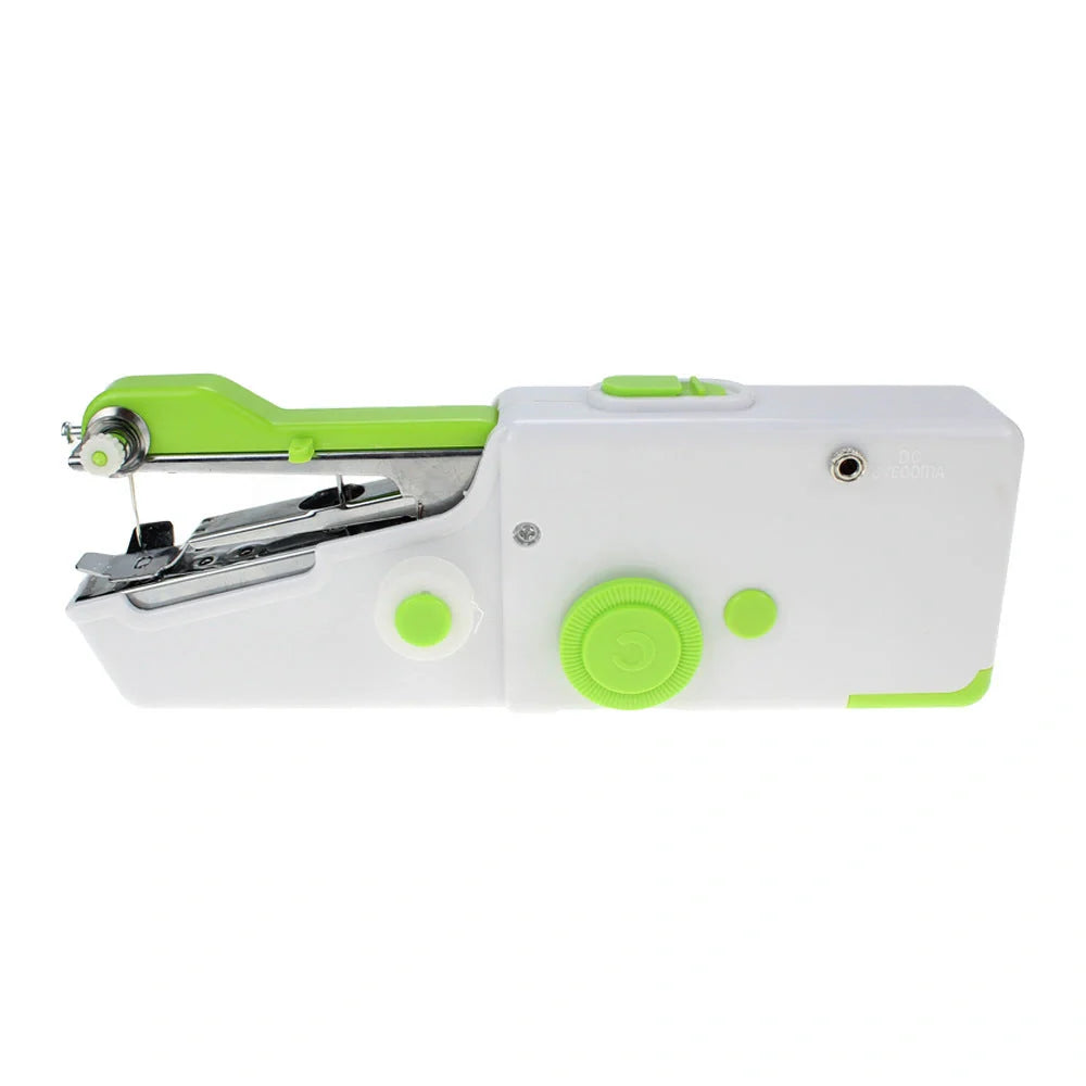 Portable mini hand sewing machine in various colors with compact design for easy sewing on the go