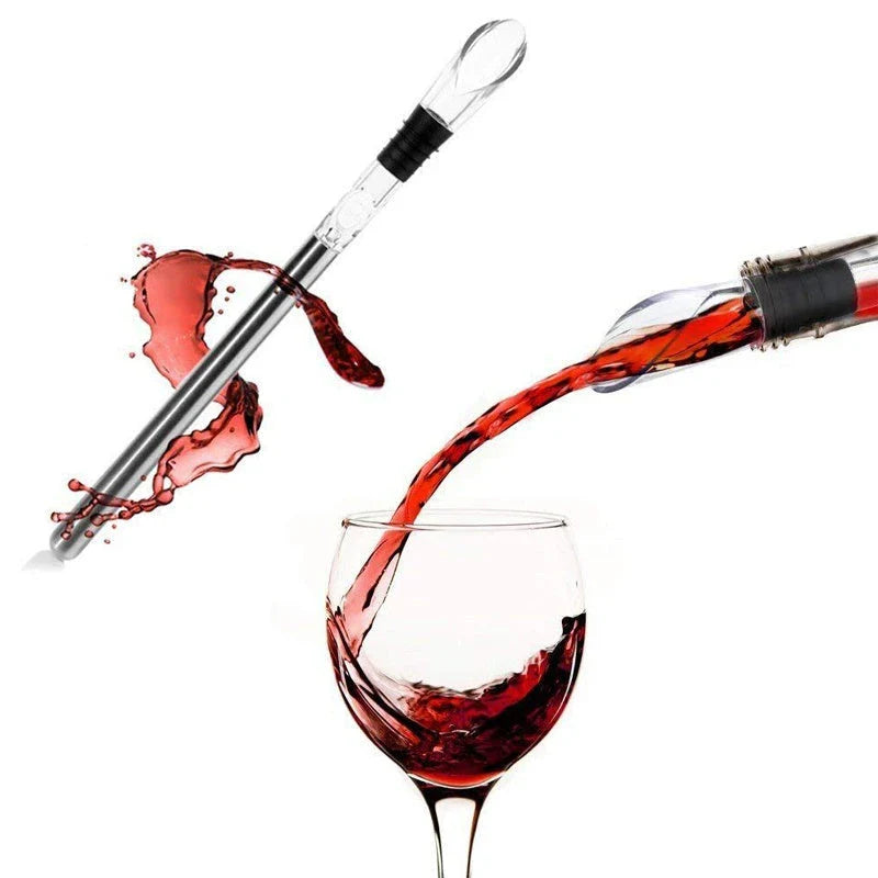 Premium stainless steel wine chiller with sleek design, keeps wine at optimal temperature for up to 45 minutes