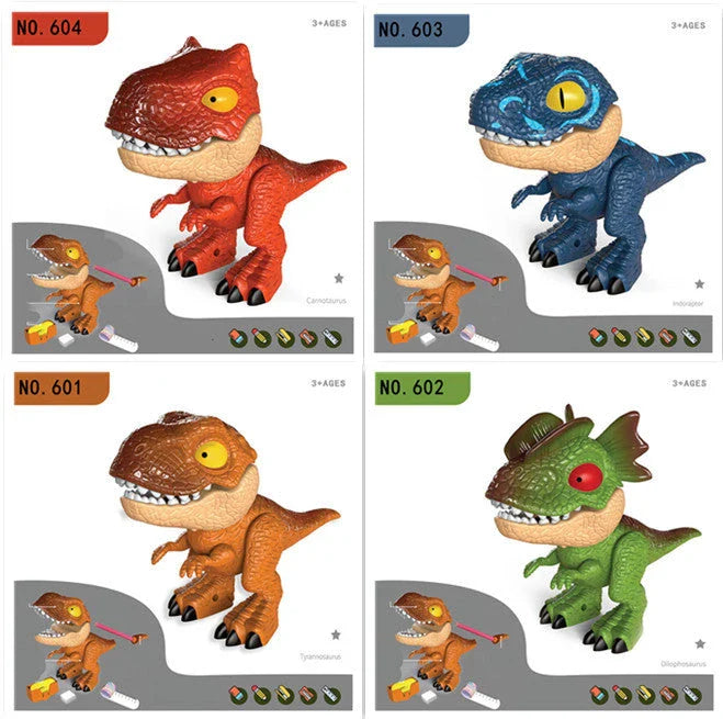 Multifunctional dinosaur-shaped desk organizer with pencil holder, eraser, ruler, and other office supplies