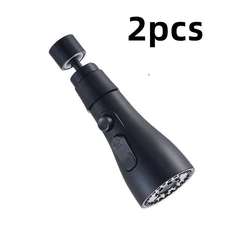 Universal pressurized faucet sprayer with 360-degree rotation and 3 cleaning modes for efficient kitchen cleaning