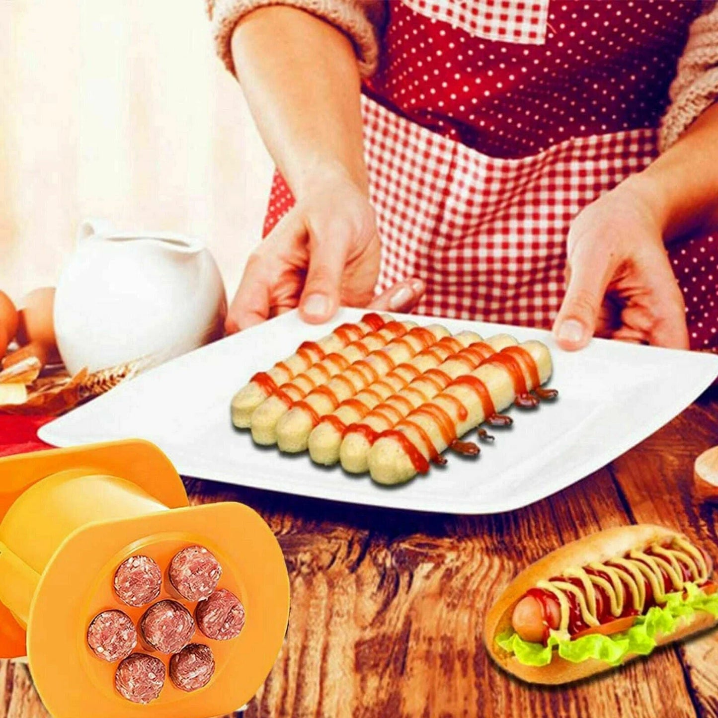 Versatile Meat Press for Homemade Sausages, Hot Dogs, and Other Meat-Based Creations