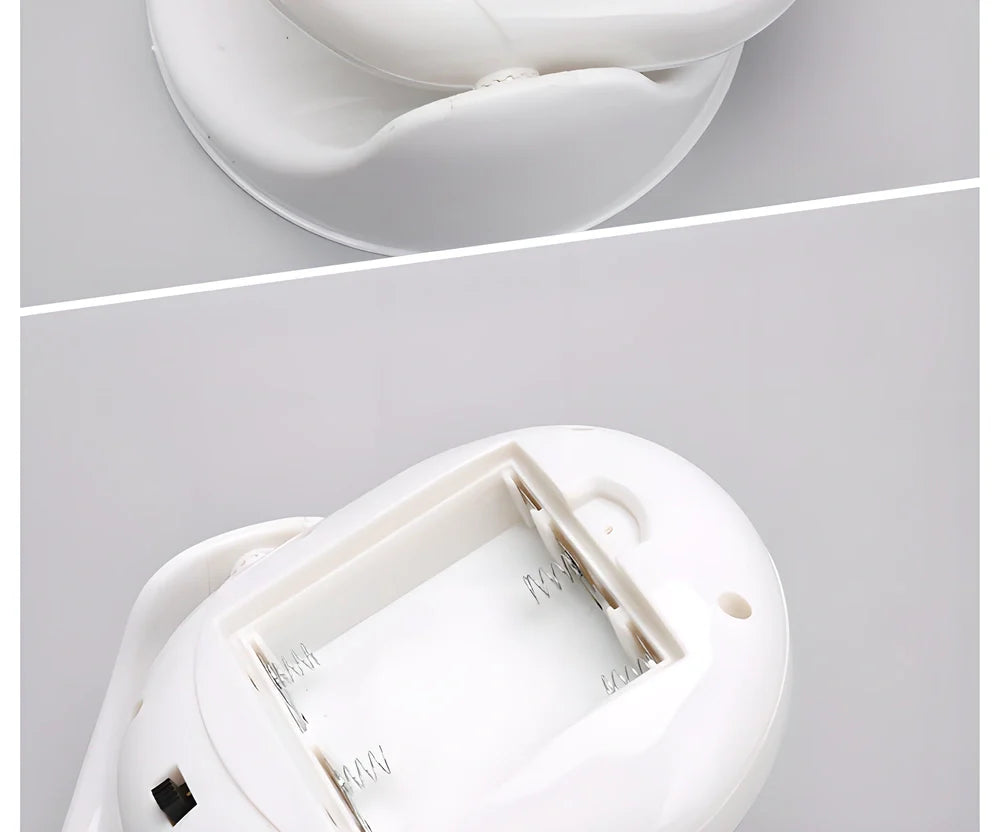 Motion-activated LED light with 360-degree rotation and adjustable tilt for versatile indoor and outdoor use