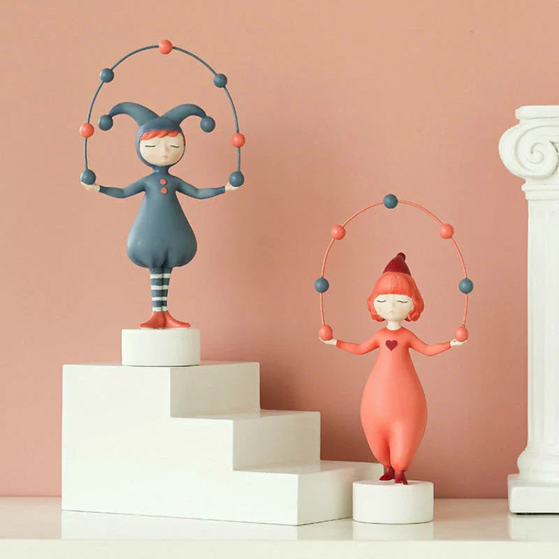 Charming resin elf figurine ornaments with vibrant colors and intricate details, perfect for adding a touch of whimsical magic to your home decor