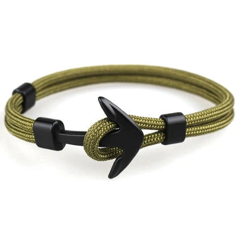 Anchor Bracelet featuring a nautical symbol on a cotton-linen rope