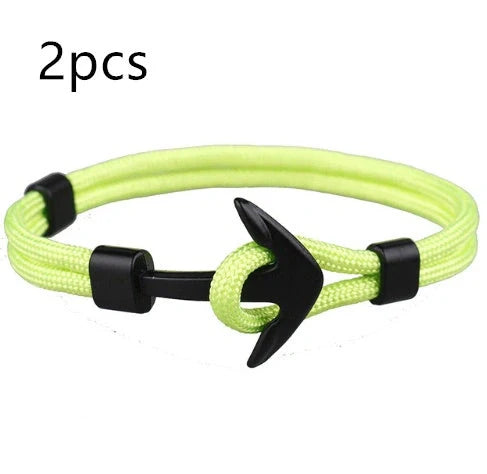 Anchor Bracelet featuring a nautical symbol on a cotton-linen rope