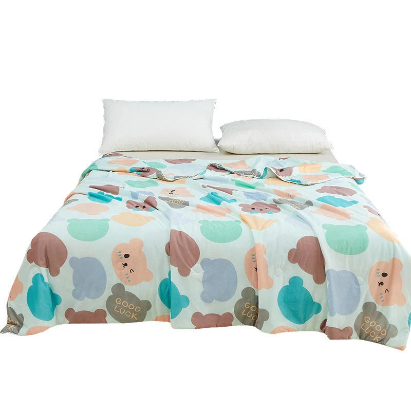 Machine washable ice silk thin quilt with cool feeling fabric in various colors and sizes