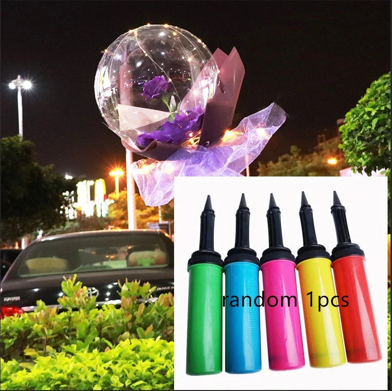 A luminous bouquet of glowing rose-shaped balloons, creating a magical and enchanting display.
