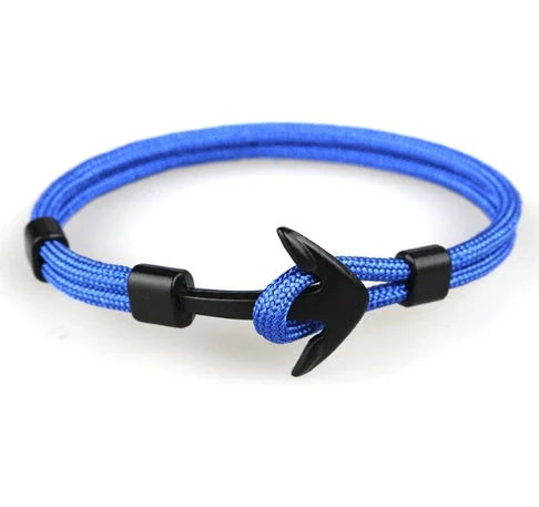 Anchor Bracelet featuring a nautical symbol on a cotton-linen rope
