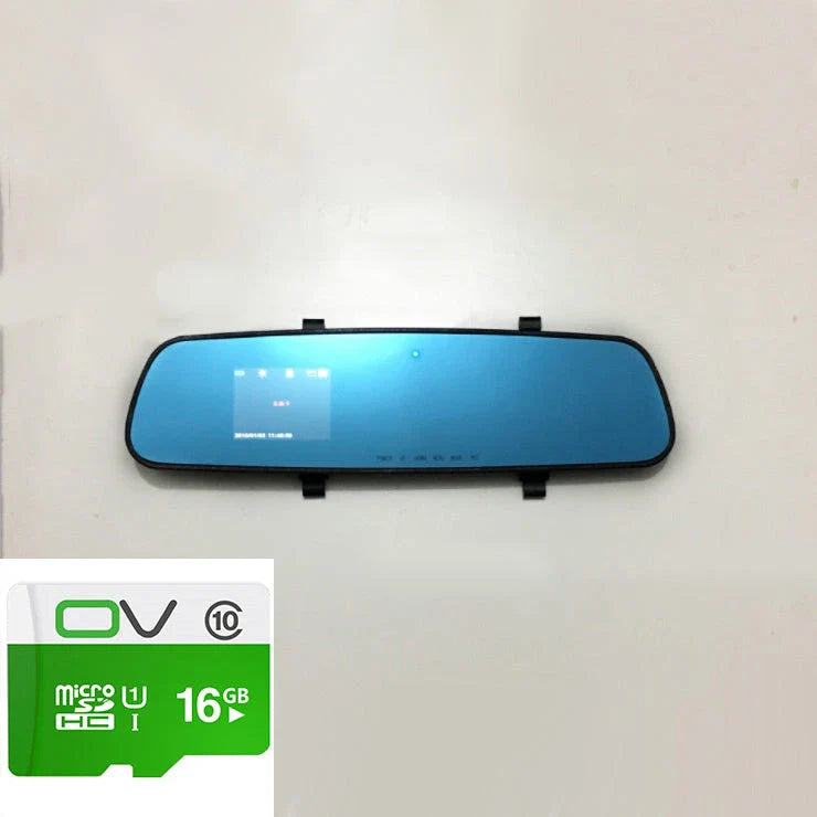 High-Definition Rearview Mirror Driving Recorder with 1080P video, motion detection, and collision sensor for enhanced road safety