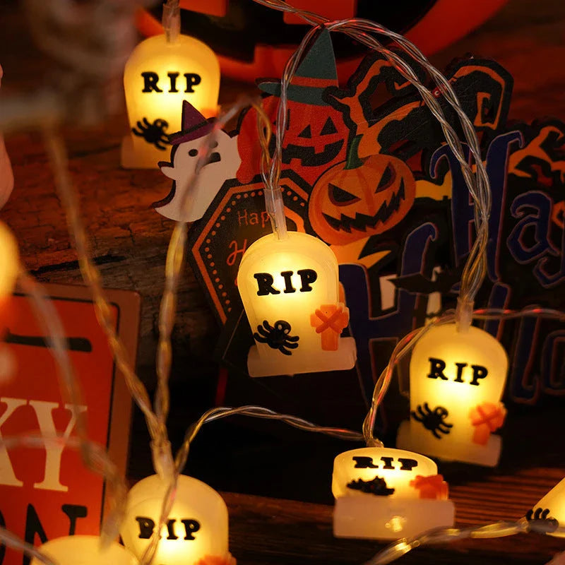 Cozy Halloween Lighting Chain with Pumpkins, Ghosts, and Bats creates a warm, festive glow for your home decor