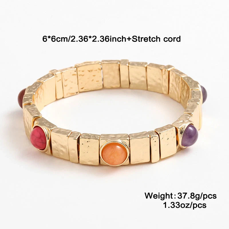 Stylish retro bracelet with an elegant quadrilateral design, crafted from premium zinc alloy for long-lasting wear