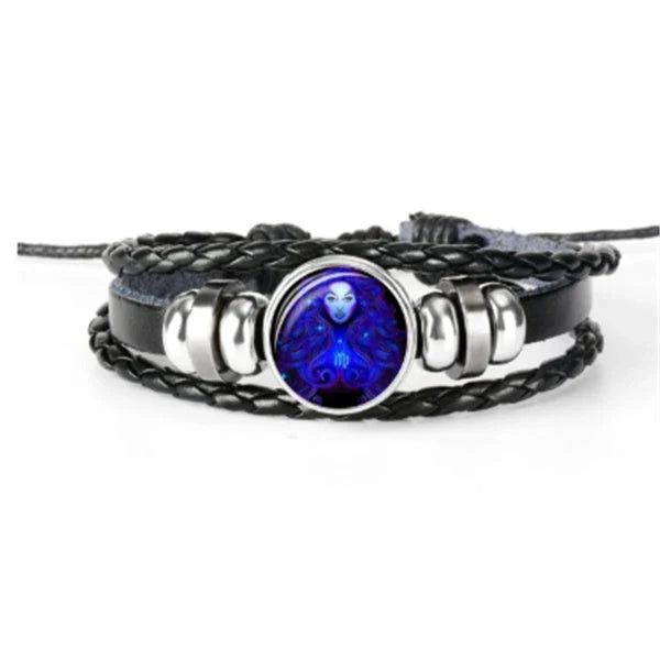 Zodiac Constellation Bracelet with Braided Design for Men, Women, and Kids in Various Colors