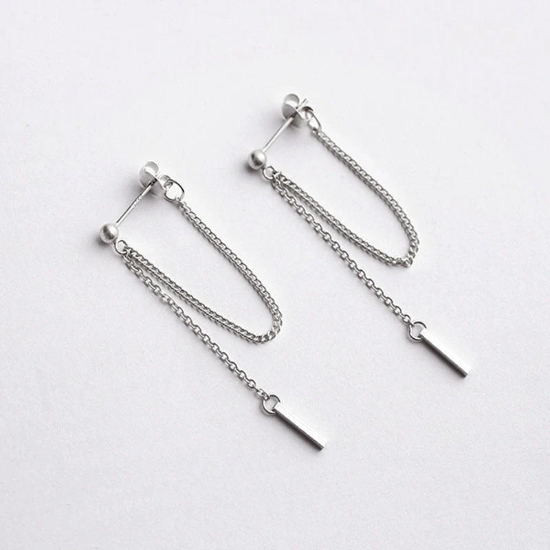 Elegant silver chain earrings for women, perfect for any outfit