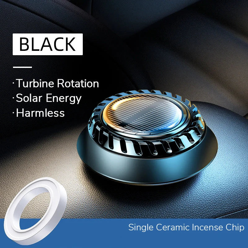 Solar-powered car aromatherapy diffuser with light sensor for automatic fragrance adjustment
