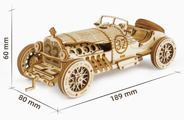 Premium wooden train model kit with detailed components and instructions for DIY assembly