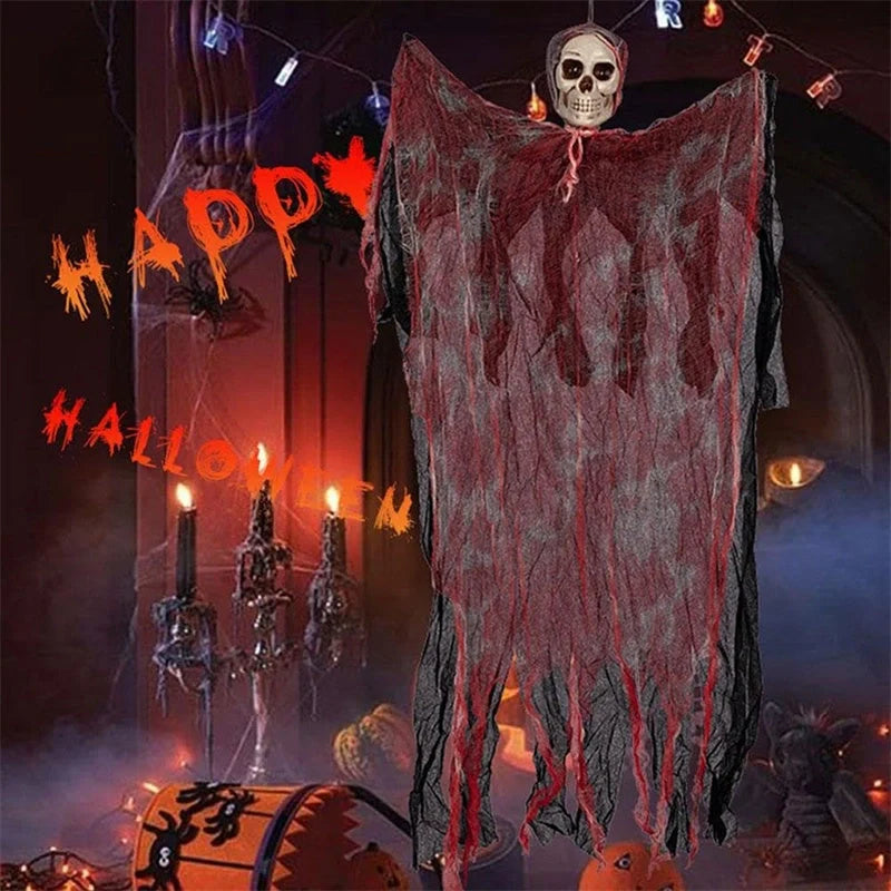 Halloween hanging ghost pendant with dyed blood effect for spooky decorations