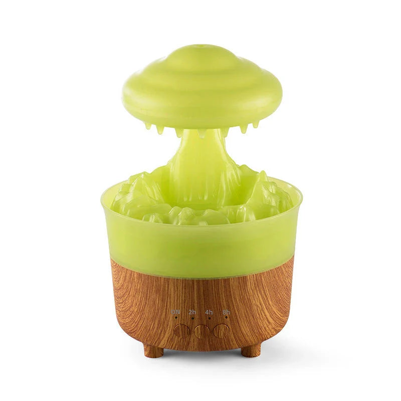 Rain Cloud Humidifier with Soothing Raindrop Sounds, Mood Lighting, and Essential Oil Diffuser