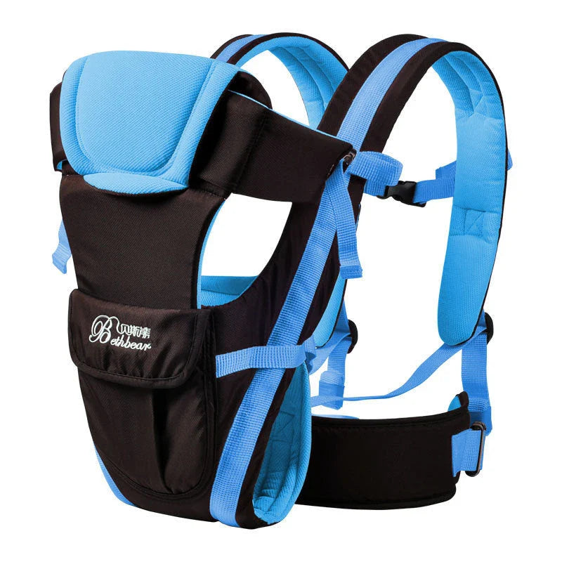 A comfortable double-shoulder baby carrier for British mums and their little ones, featuring adjustable straps and supportive design.