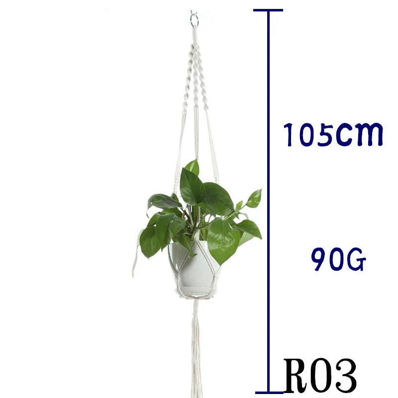 Stylish hanging cotton rope plant holder for indoor and outdoor decoration