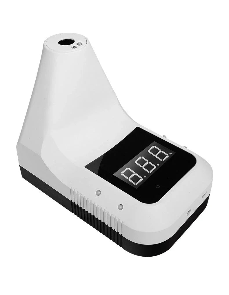 Wall-mounted contactless infrared thermometer with temperature display and fever warning