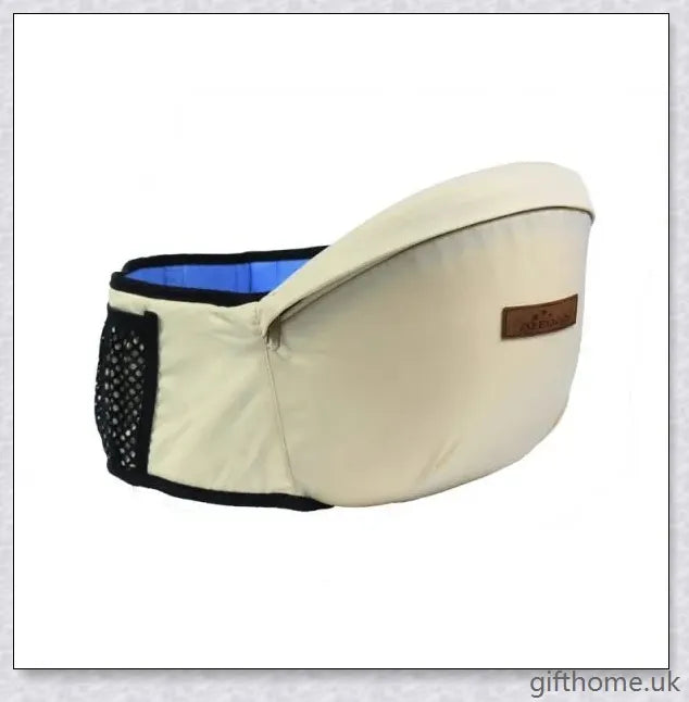 A baby carrier with a waist stool designed for hands-free parenting, featuring an ergonomic design and secure fit.