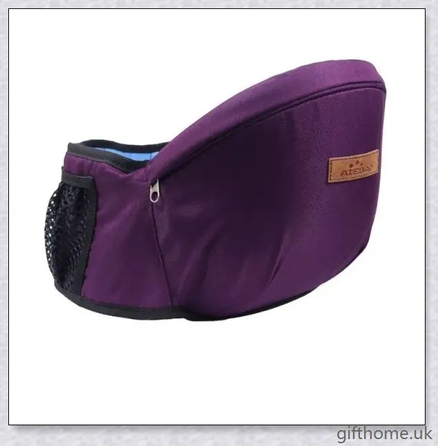 A baby carrier with a waist stool designed for hands-free parenting, featuring an ergonomic design and secure fit.