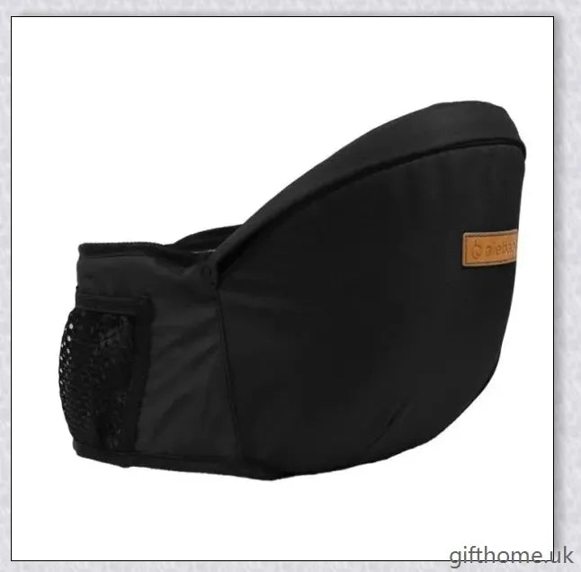 A baby carrier with a waist stool designed for hands-free parenting, featuring an ergonomic design and secure fit.
