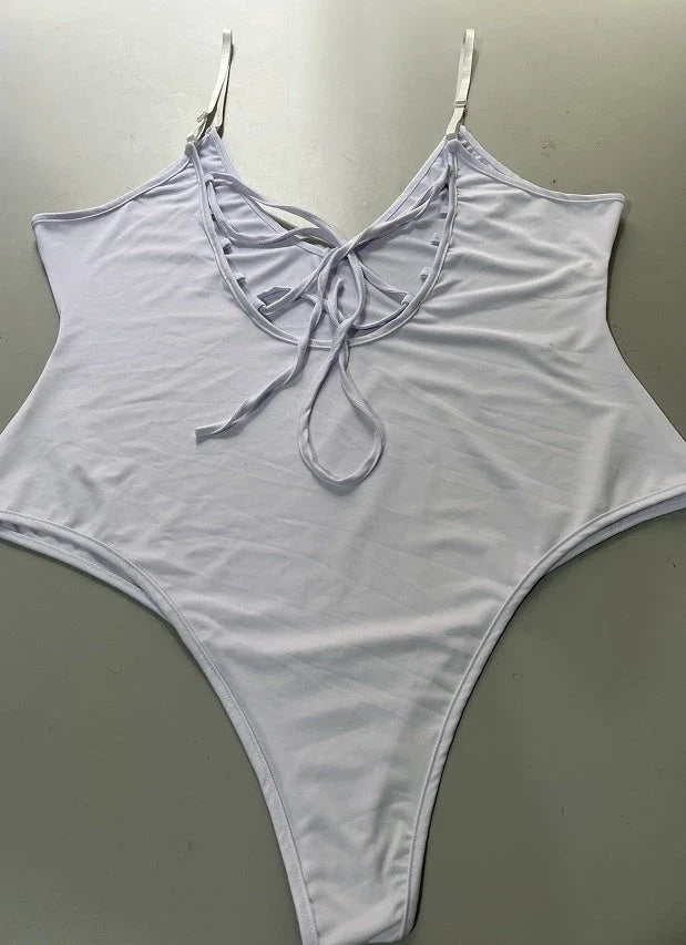 Stylish backless one-piece swimsuit in various vibrant colors for curvy women