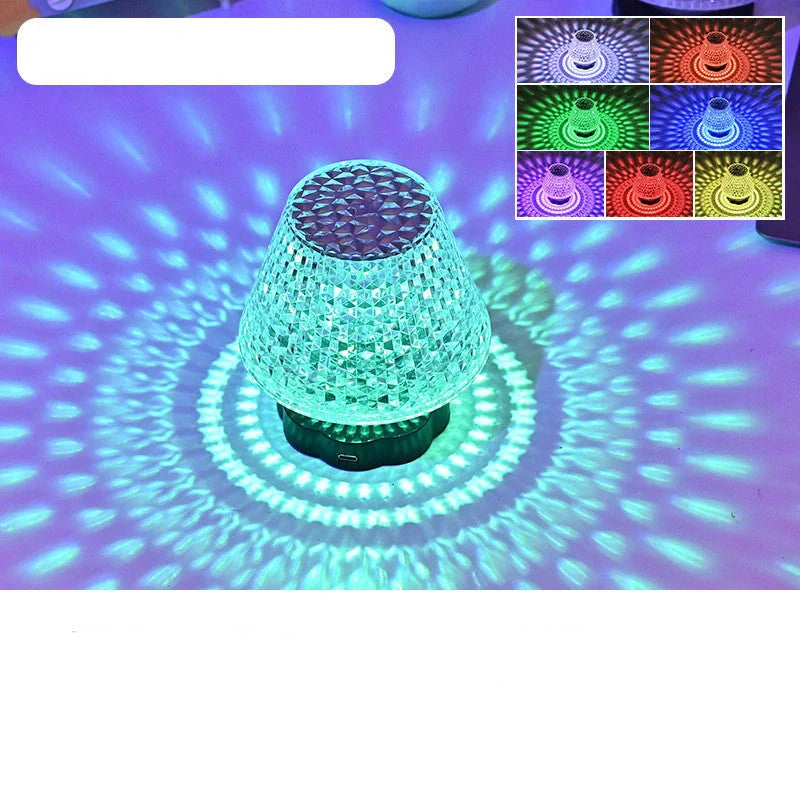 Diamond crystal table lamp with USB touch sensor and dimmable LED light