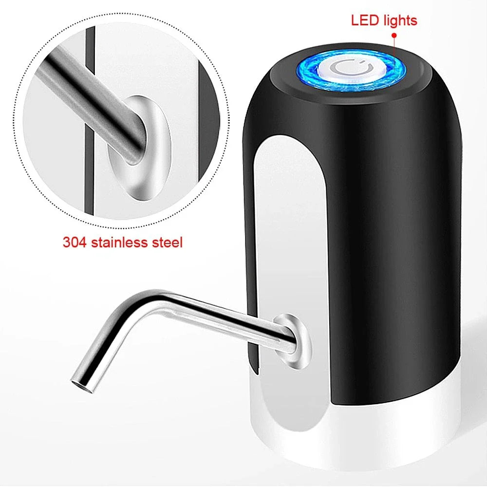 Automatic electric water bottle pump with USB charging, smart switching, and durable construction