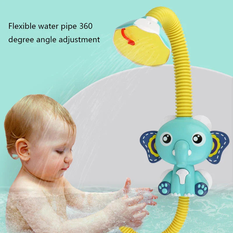 Elephant-shaped water spray toy with adjustable nozzle for bathtime fun and sensory exploration