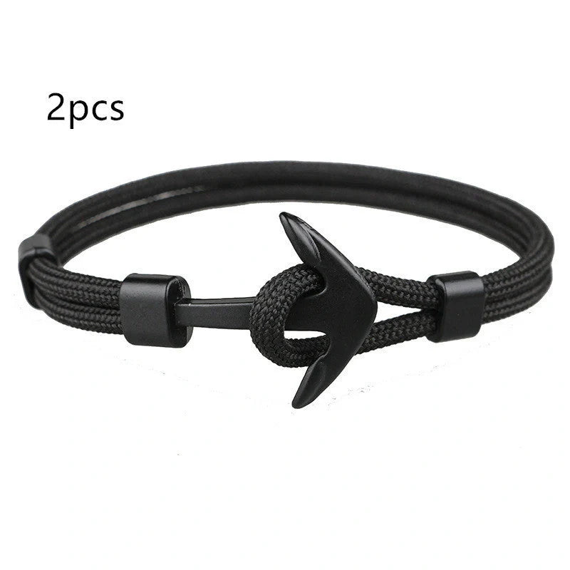 Anchor Bracelet featuring a nautical symbol on a cotton-linen rope