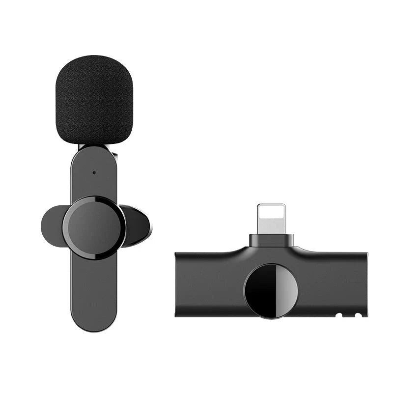 Wireless lavalier microphone with HD audio, Bluetooth connectivity, and compact carrying case