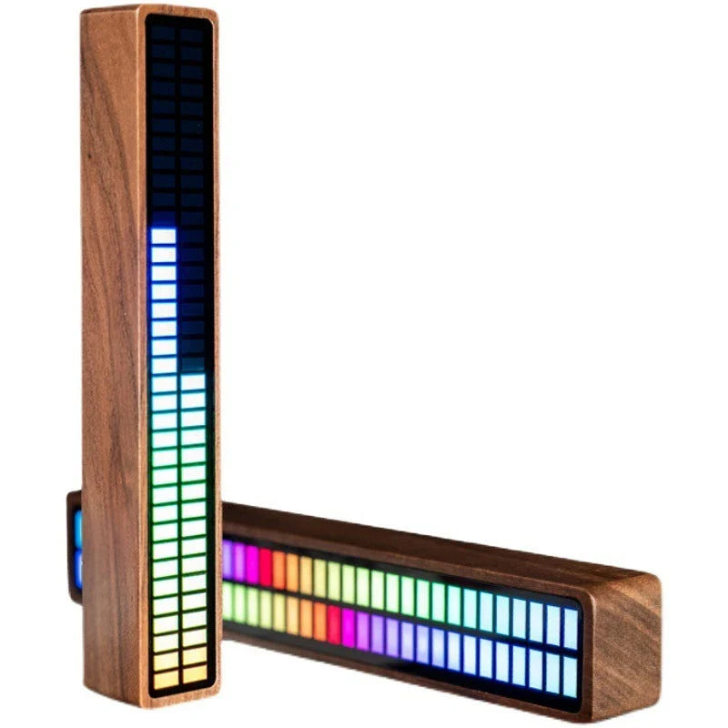 Bluetooth-enabled rhythm light strip with voice control features customizable RGB lighting, built-in microphone, and wireless connectivity for car and home use