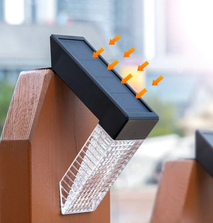 Durable solar-powered stair lights for outdoor decks, fences, gardens, and pathways - automatically turn on at dusk