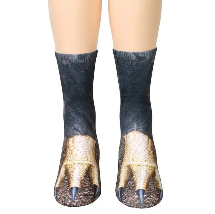 Cosy 3D animal paw socks in a variety of playful designs, including cats, dogs, elephants, tigers, and more