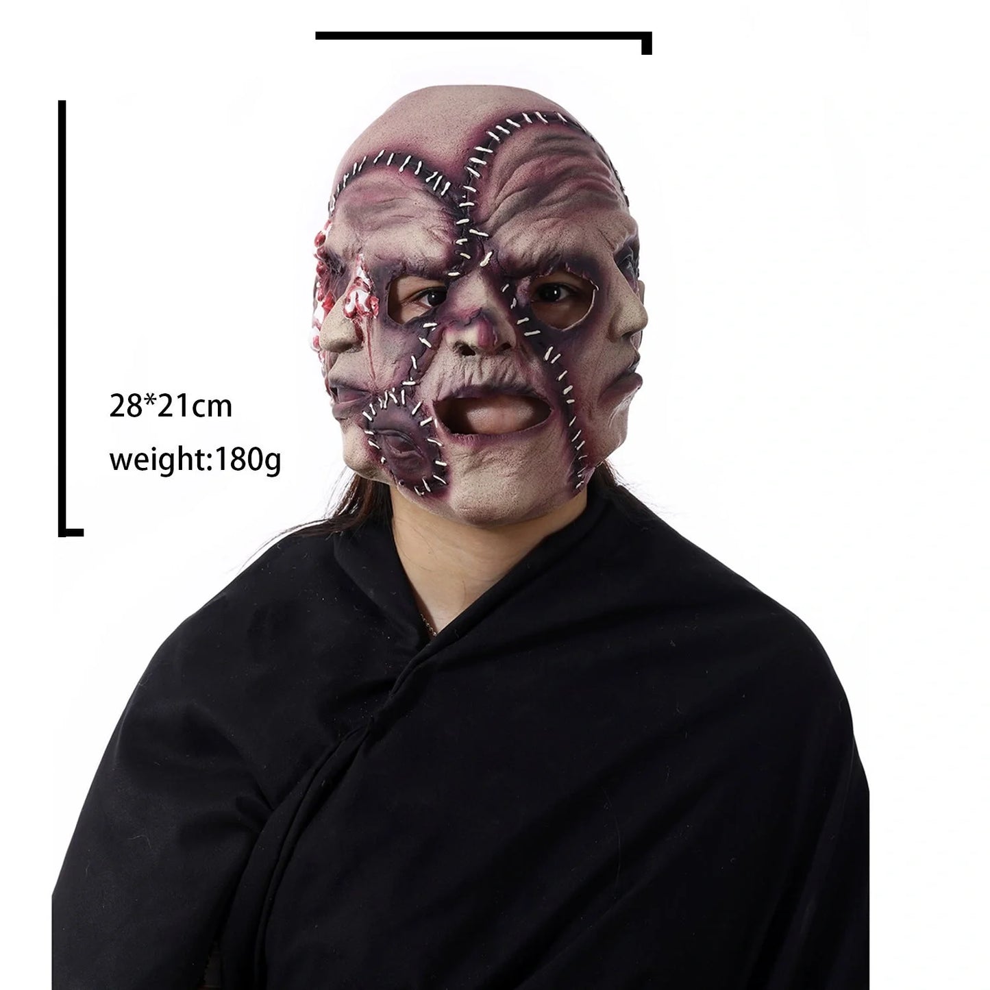 Halloween Three-sided Grimace Horror Mask for cosplay and parties