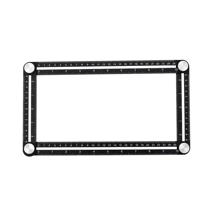 Aluminium Angleizer Ruler with inch and centimetre markings, ideal for accurate measurements and complex shape creation in DIY and construction projects