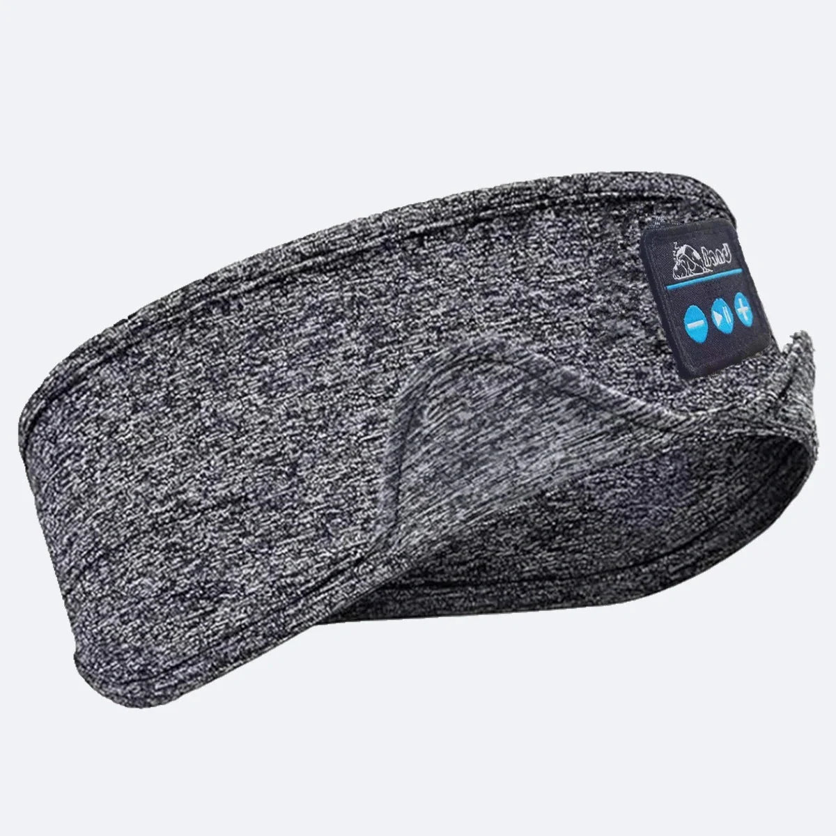 Cosy Bluetooth headband with wireless music and sleep mask, made with premium sheep wool fabric for a snug, sweat-absorbent fit