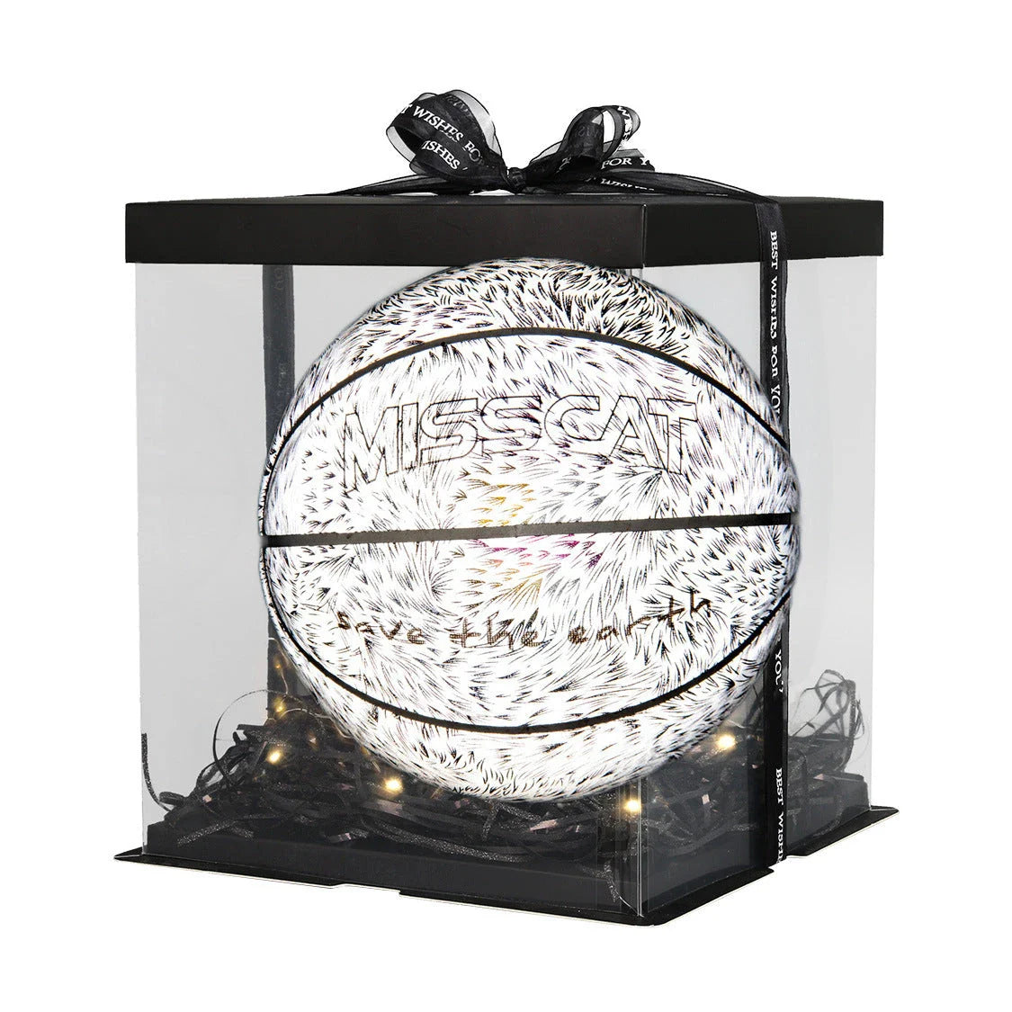 Luminous glow-in-the-dark basketball with reflective design for night games and outdoor activities