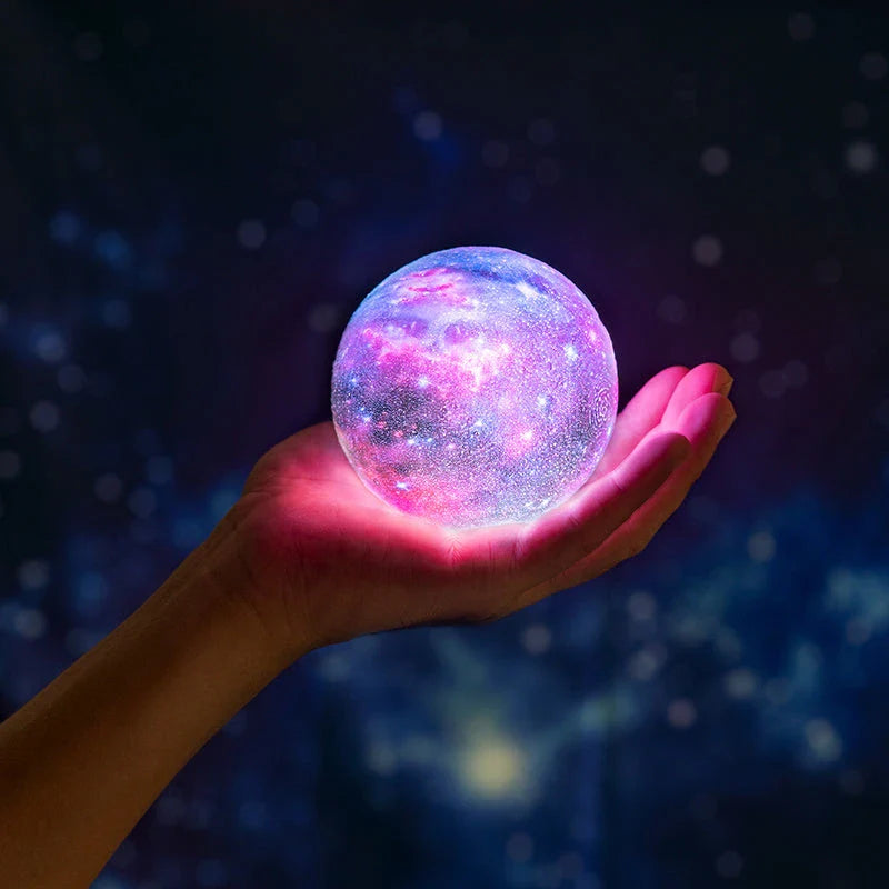 Enchanting 3D Galaxy Moon Lamp with USB Charging and Remote Control - Create a mesmerising celestial atmosphere in your home