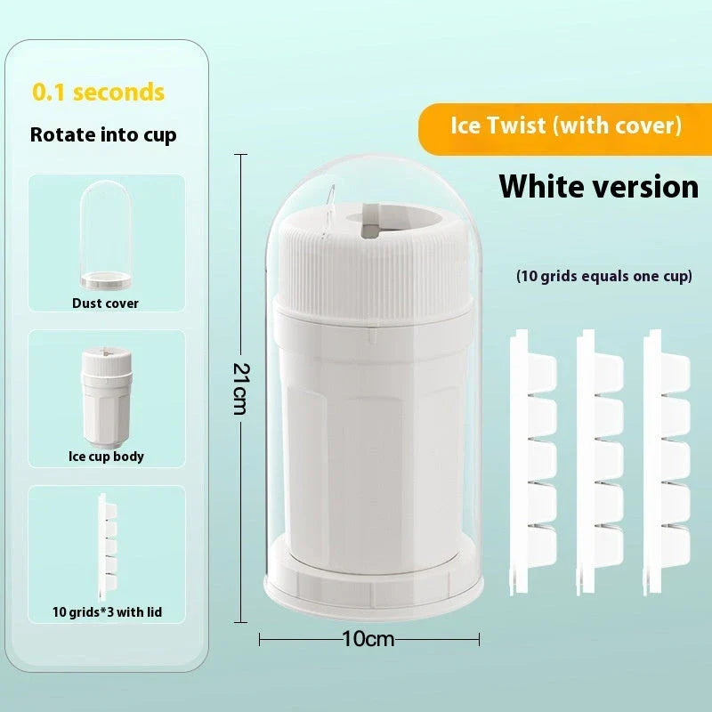 Twist ice cube tray with rotating release mechanism, perfect for freezers and refrigerators