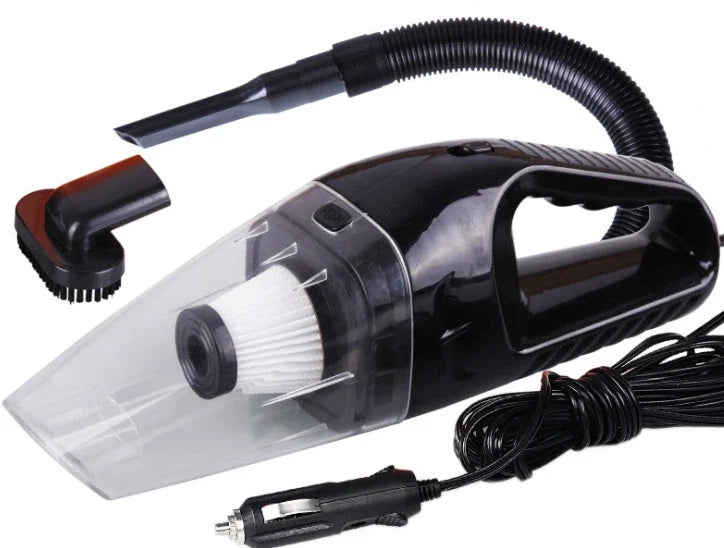 Powerful car vacuum cleaner with 120W motor and compact design for effortless interior cleaning