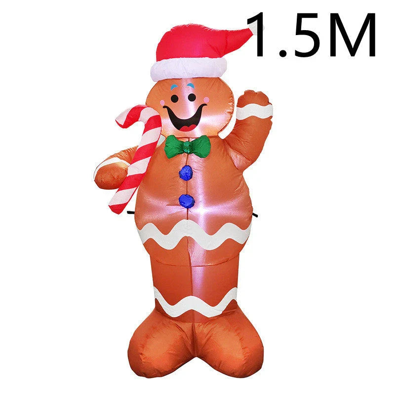 Festive LED Christmas Decor Set with Glowing Santa, Christmas Tree, and Snowman Inflatables